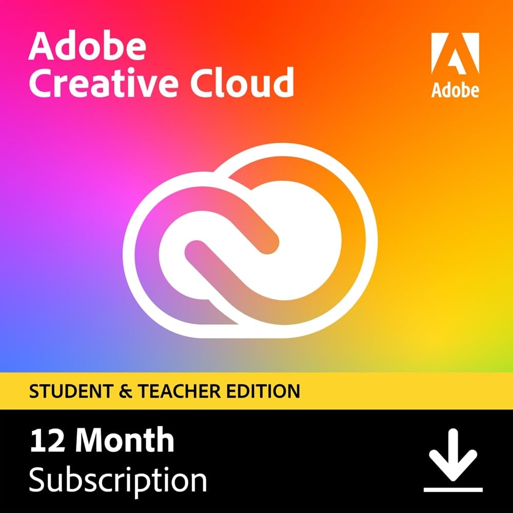 Adobe Creative Cloud All Apps | Student &amp; Teacher Discount [PC/Mac Online Code]