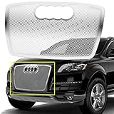 Front Chrome Mesh Grille Compatible with 2007-2015 Audi Q7 (Not For Prestige and S Line and TDI) Main Upper Chrome Weave Grill Insert