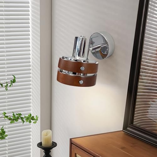 Lámpara de pared LED madera soluciona fatiga visual con luz regulable y giro 6