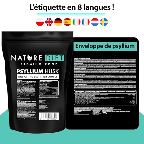 Miniatura 7 de Nature Diet Cáscara De Psyllium, 1000 G, Alto En Fibra, Psyllium Husk
