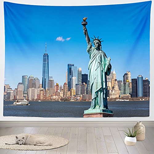 Tapiz Pared Horizonte De La Ciudad De Nueva York Edificio Urbano De La Ciudad De Nueva York Monumento De La Libertad Estética Art Poster Arte Para Apartamento Estar S