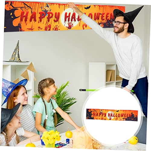 Bannière Halloween résistante : décoration d'entrée en polyester durable