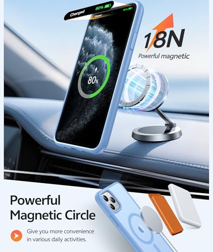 Image of FNTCASE for iPhone 11 Pro Case: [Compatible with Magsafe] Translucent Matte Magnetic Phone Cover - Military Grade Drop Protection Shockproof Protective for iPhone 11Pro 2019 Cases - Light Blue