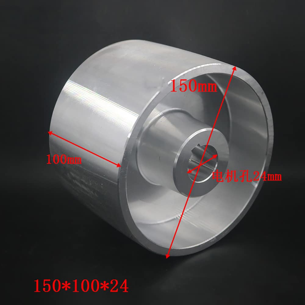 Toplionace Rueda de Contacto de Aluminio de 150x100x24mm, Rueda Activa para Máquina Lijadora de Banda Eléctrica con Máquina Afiladora DIY de 8x4mm