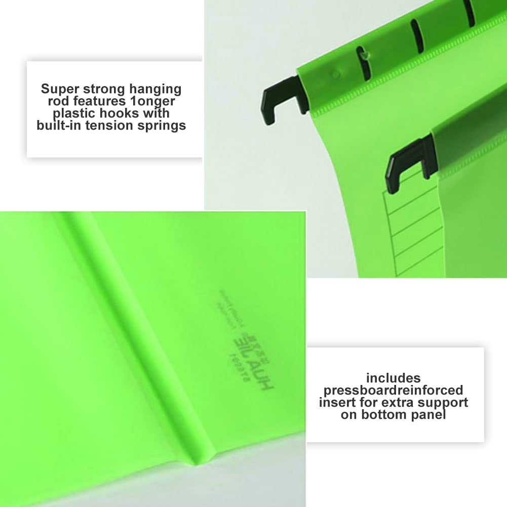 Cartelle sospese, cartelle sospese A4 con linguette e inserti for schede for schedari, cartelle sospese A4 (verde, confezione da 12)