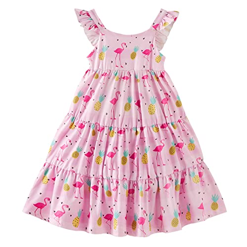 Image of Vieille Toddler Girls Summer Dress Ruffle Casual Beach Sundress 2-8 Years