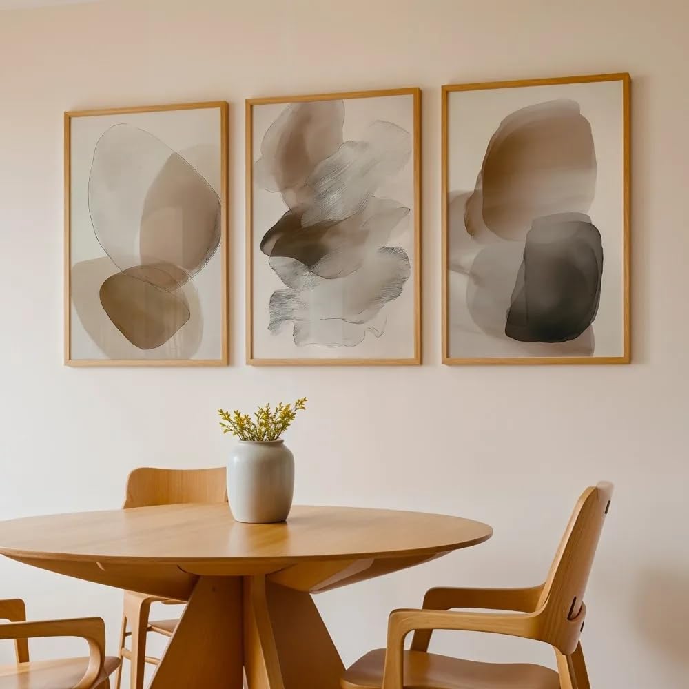 LTjiajuypd Nordic Brown Beige Canvas Painting Abstract Neutral Earth Tones Wall Art Posters For Modern Home Decor(60x90cm-3Pcs)
