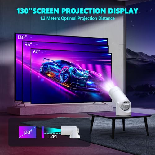 Image of Upgraded HY300PRO MINI Portable Projector Projector Support 4K 1080P with Dual-Band WIFI6 5G Wireless 5.2 Bluetooth Android 13,270 Rotatable, Auto Keystone Correction,35 inch-130 inch Screen Video Projector