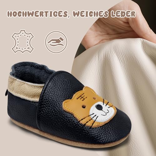 IceUnicorn Krabbelschuhe Baby Lauflernschuhe Jungen Mädchen Weicher Leder Babyhausschuhe Kleinkind Rutschfeste Lederschuhe Baby – Bild 6