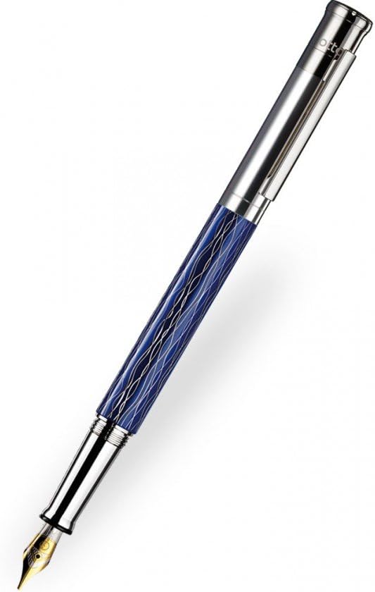 Otto Hutt Design 04 Fountain Pen Wave Pattern Blue - Fine