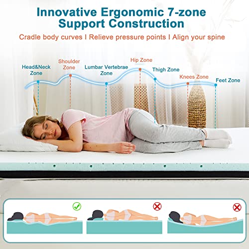 Elviros-3-Inch-Gel-Memory-Foam-Mattress-Topper-Queen-Size-Adjustable-Cooling-Bed-Topper-for-Back-Pain-Dual-Layer-Mattress-Pad-with-Removable-Cover-Queen-Dark-Grey
