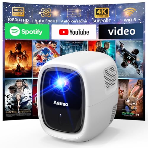 [Auto Focus/Apps integrata] Mini proiettore con WiFi y Bluetooth 4K 1080P Nativo Proiettore con Apps...