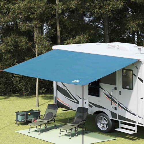 Owoxanthellate Refugio de poliéster azul de 240 x 460 cm, impermeable, ultraligero, 4 piquetas + 7 m de cuerda, para camping, jardín, playa