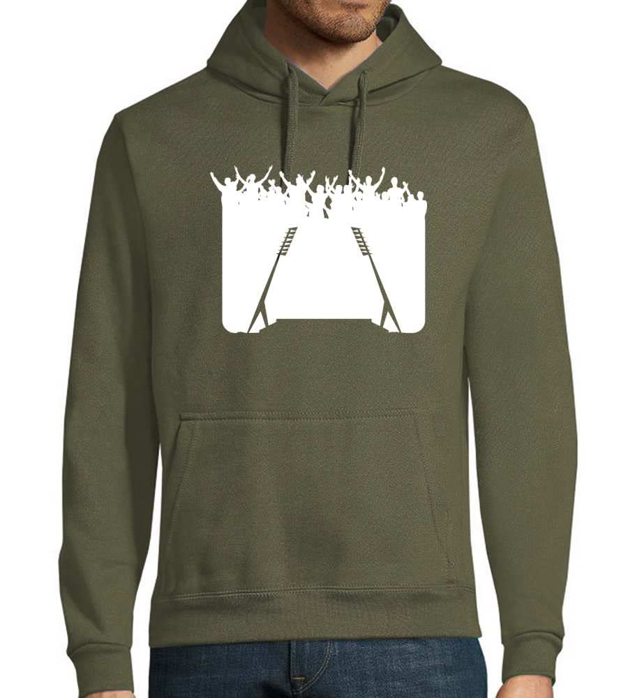 Fani piłki nożnej na stadionie męska bluza z kapturem, wojsko, 4XL