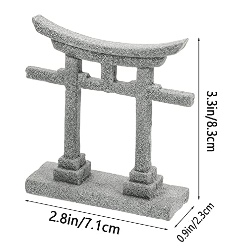 Image of livelyfish Aquarium Asian Decorations Japanese Shinto Torii Gate Fish Tank Ornament Miniature Shrine Japan Style Sandstone Underwater Landscape Decoration, L