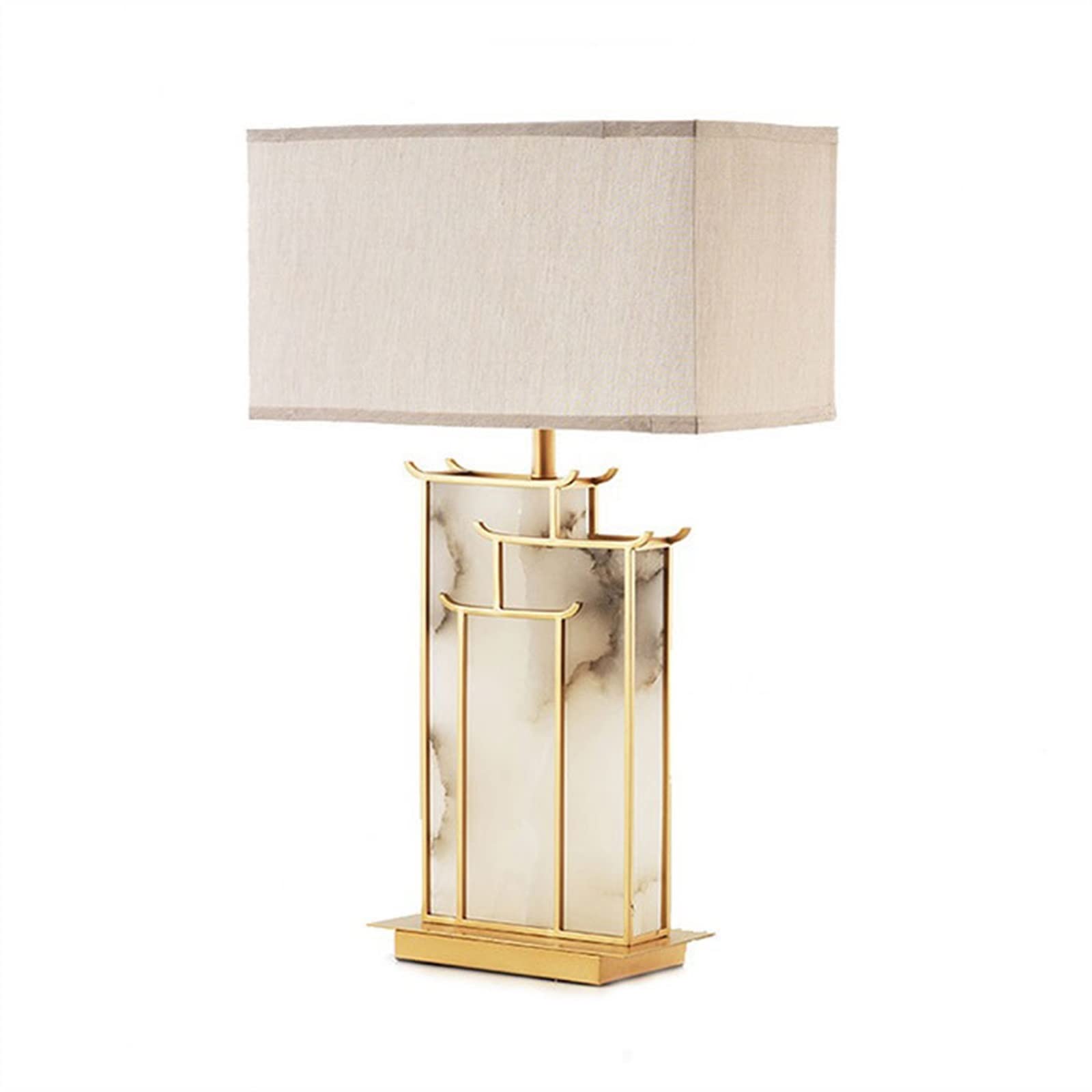 Lampki nocne Lampa stołowa marmurowa Luksusowa i modna lampka nocna do sypialni Prosty abażur z tkaniny dekoracyjna salonu Wystrój domu