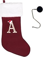 Vista 19 de Medias de Navidad de 20 pulgadas con monograma con letras, medias de Navidad súper suaves, medias grandes de monograma, medias de Navidad con letras