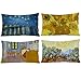 HOSTECCO Abstrakcyjne poszewki na poduszki 30 x 50 cm Zestaw 4 dekoracyjnych poszewek na poduszki Vincent Van Gogha słynny obraz poszewki na poduszki