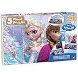 Frozen Disney 5 Wood Puzzles in Wooden Storage Box (Styles Will Vary)