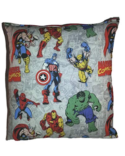 Marvel Pillow Vintage Hulk Wolverine Captain America Spiderman Ironman & Thor All Our Pillows Are Handmade Hypoallergenic Cotton with Flannel Backing Ideal for Gift and Multiple Uses