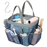 GSlife Mesh Shower Caddy Portable, Shower Caddy Quick Dry Hanging Shower Bag for College Dorm Essentials, 8 Pockets Deeper Bath Shower Caddy Basket for Bathroom Camp Gym Swim Travel Outdoor, Blue