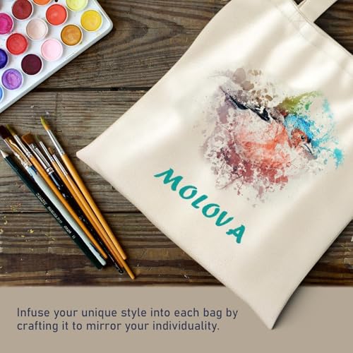 MOLOVA Premium Natural Canvas Tote Bag