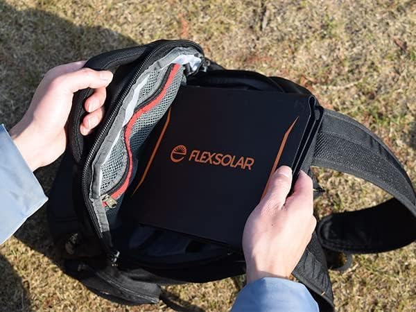 Flexsolar Opvouwbaar zonnepaneel, 20 W (19,8 V/1,1 A), draagbare oplader op zonne-energie met USB QC3.0/DC-aansluiting, IP67 zonnepanelen, camping, powerbank op zonne-energie, outdoor, voor mobiele