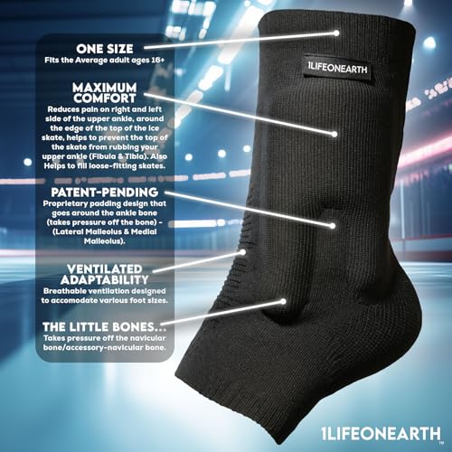 1Lifeonearth Ice Skate Ankle Pads, Cushioned/Padded Ankle Sleeves Used To Reduce Ankle Pain During Ice Skating And Hockey thumb #1