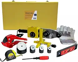 Kit Termofusor Soldador de Tubos de Plástico Duplo PPR 20 a 63mm 2.000W 300 Graus Profissional