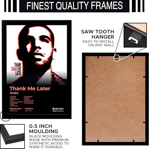 Image of BLINKART Drake - Thank Me Later Wall Photo Frames | Wall Art for Bedroom, Living Room, Studio or Office | Album Cover Print with Spotify Song Link QR Code | Gift for Fans - 8x12 In