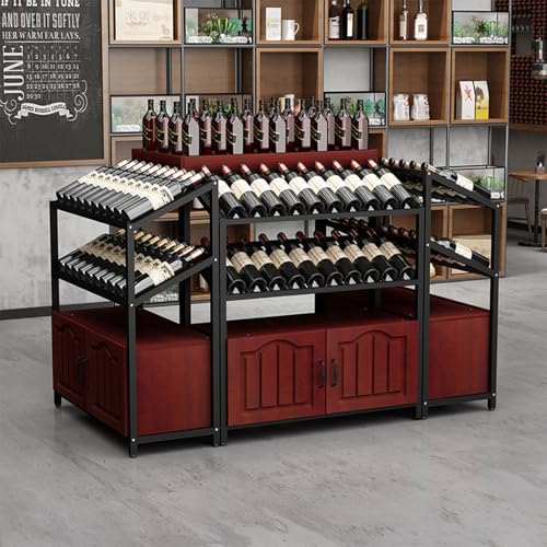 Soporte para botellas de vino tipo piso rojo 80 x 35 x 110 cm miniatura 5