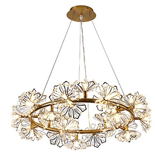 Plafonnier cristal doré LiChA lustre haut de gamme salon
