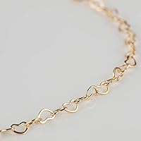 Vista 3 de Cadenas chapadas en oro de 33 pies, cadenas de eslabones de latón con forma de corazón con anillos de salto, cierres de langosta, cadenas para hacer