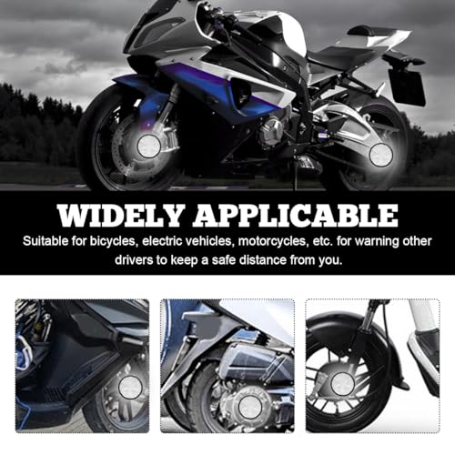 Image of povtii 2 PCS Motorcycle Warning Reflectors, M6x1.0 Waterproof Plastic Reflective Warning Reflector, Motorcycle Rear Safety Reflector with Screw, Universal Motorcycle Accessories (Round, White)