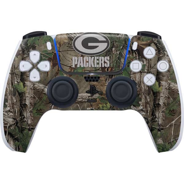 Skinit Decal Gaming Skin Compatible with PS5 Controller - Officially Licensed NFL Green Bay Packers Realtree Xtra Green Camo Design