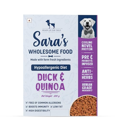 Image of Sara's Wholesome by HUFT Duck & Quinoa - 300 gm (Pack of 3) | Wet Dog Food | Natural Hypoallergenic Recipe with Added Vitamins & Minerals | Gluten Free | Vet Approved | All Life Stages