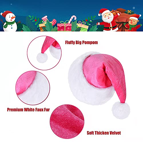 Image of Santa Hat, Christmas Hat for Adults Unisex Velvet Comfort Xmas Hats