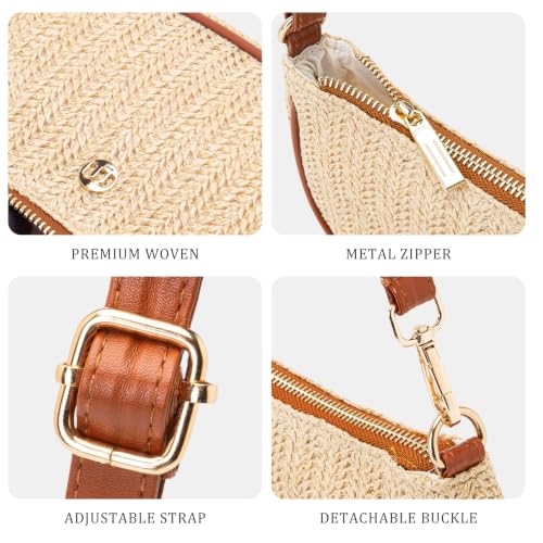 Image of Shoulder Bag for Women Handbags with Adjustable Strap Underarm Purse Mini Clutch Purses Trendy Crescent Bags 1L