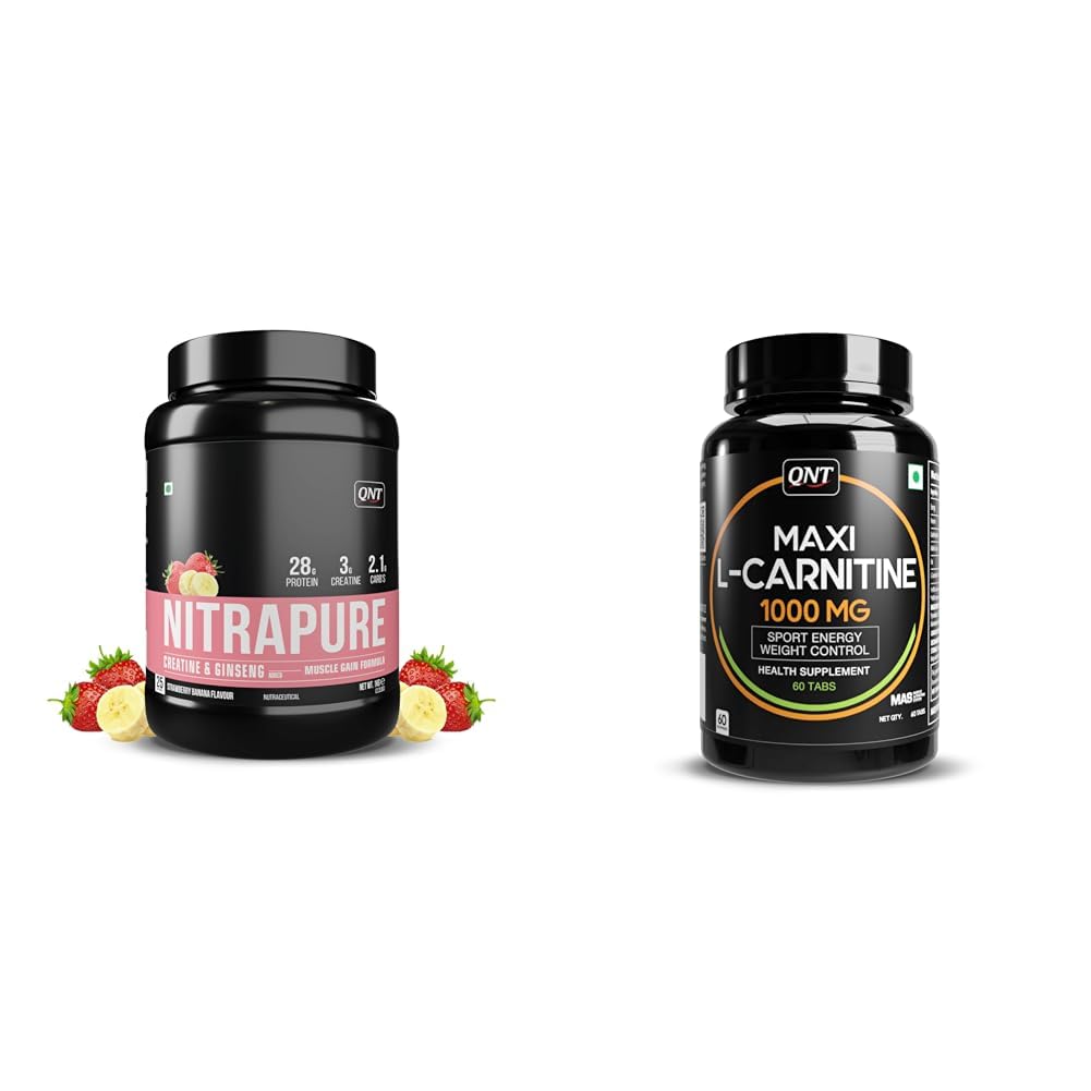 QNT Nitrapure, Blend of Whey Isolate & Concentrate | 1kg, Strawberry Banana | Enriched with Ashwagandha, Ginseng & Tribulus | Best Whey Protein for Muscle Gain | 28g Protein, 3g Creatine (per-image-29