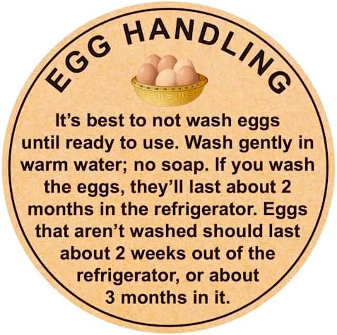 2 Inch 300 PCS Fresh Eggs Farmer's Market Egg Handling Stickers image 4