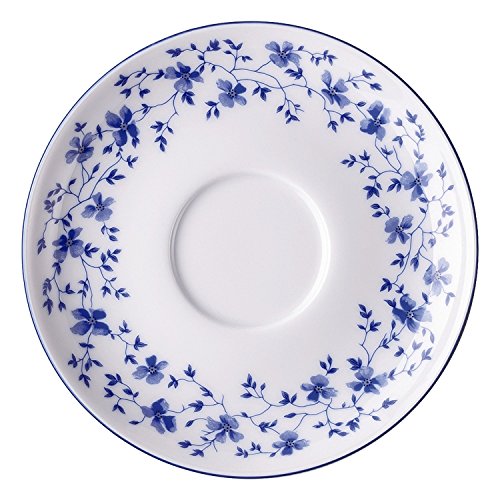 Arzberg Form 1382 Blaublüten Tee-Untertasse, Porzellan, White/Blue, 16.7 x 16.7 x 6.5 cm