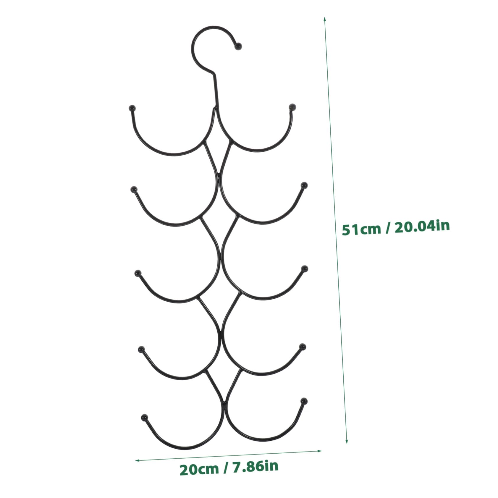 Cabilock Multifunctional Belt and Scarf Organizer Hooks Black Iron Tie Display Holder for Space Saving Storage for Ties Scarves Hats and Belts Design for Clean and Tidy Rooms