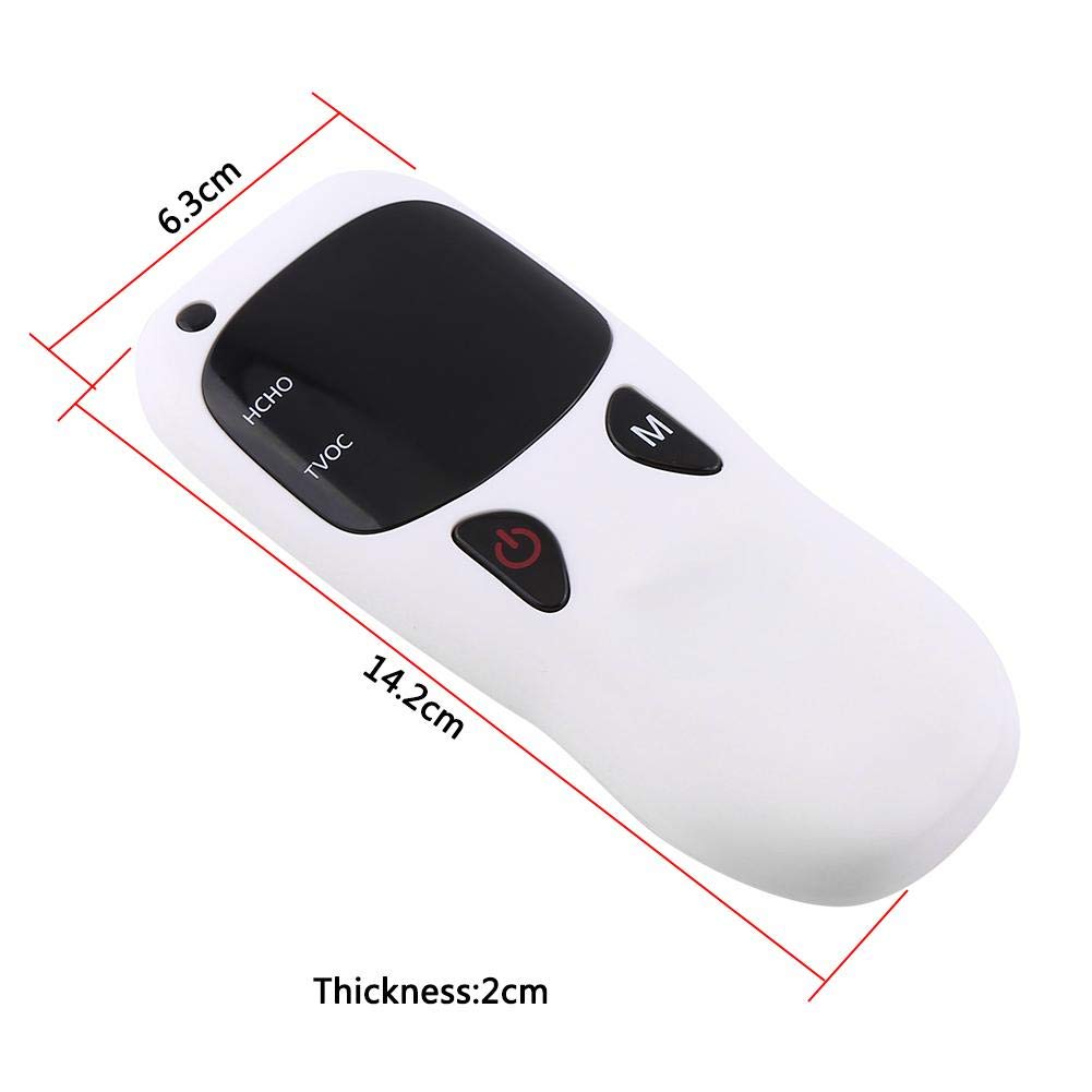 ASHATA Misuratore di Formaldeide, Rilevatore di Formaldeide Digitale Misuratore di qualità dell'Aria, Schermo a LED Monitor di qualità dell'Aria Interna HCHO/TVOC Tester per Auto Office House