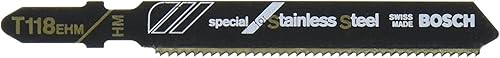 Bosch T118EHM3 3 Piezas 3-14 In. 14 TPI Especial para hojas de sierra caladora de acero inoxidable T-Shank