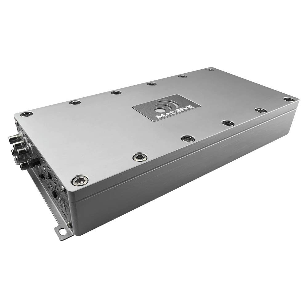 Massive AudioPX6-180 Watts x 6 @ 2 Ohm, 350 Watts x 3 @ 4 Ohm Bridged, 6 Channel Amplifier, Built-in ATO, Front & Rear Clip LED