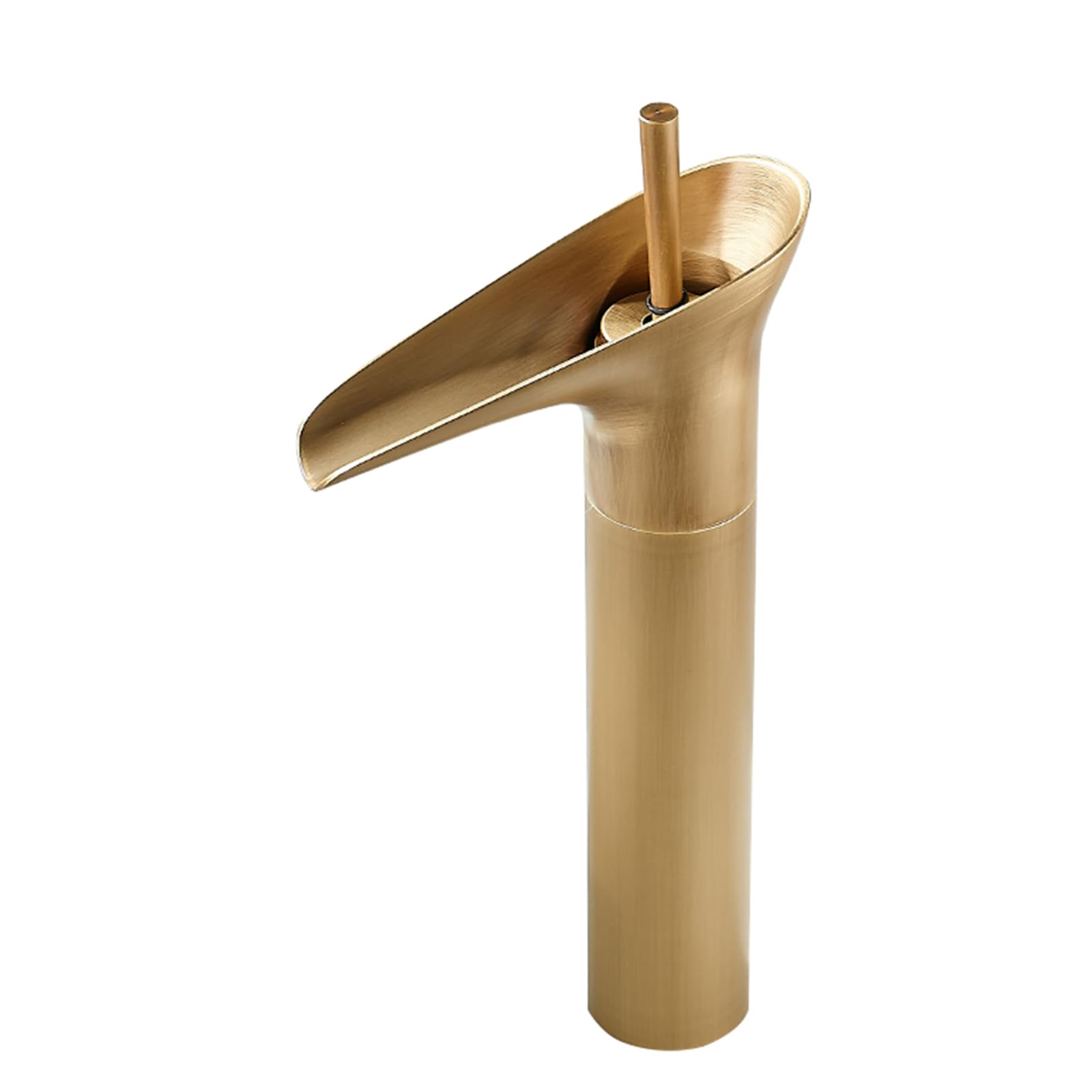 Rubinetto per lavabo Vintage da Bagno, monoforo, Miscelatore per lavabo Alto, Rubinetto a Cascata in Ottone con Maniglia Singola, Antico