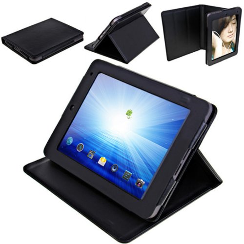 NEXTBOOK PU Leather Case Cover with Build in Stand for 8 inch Tablet PC (Black)