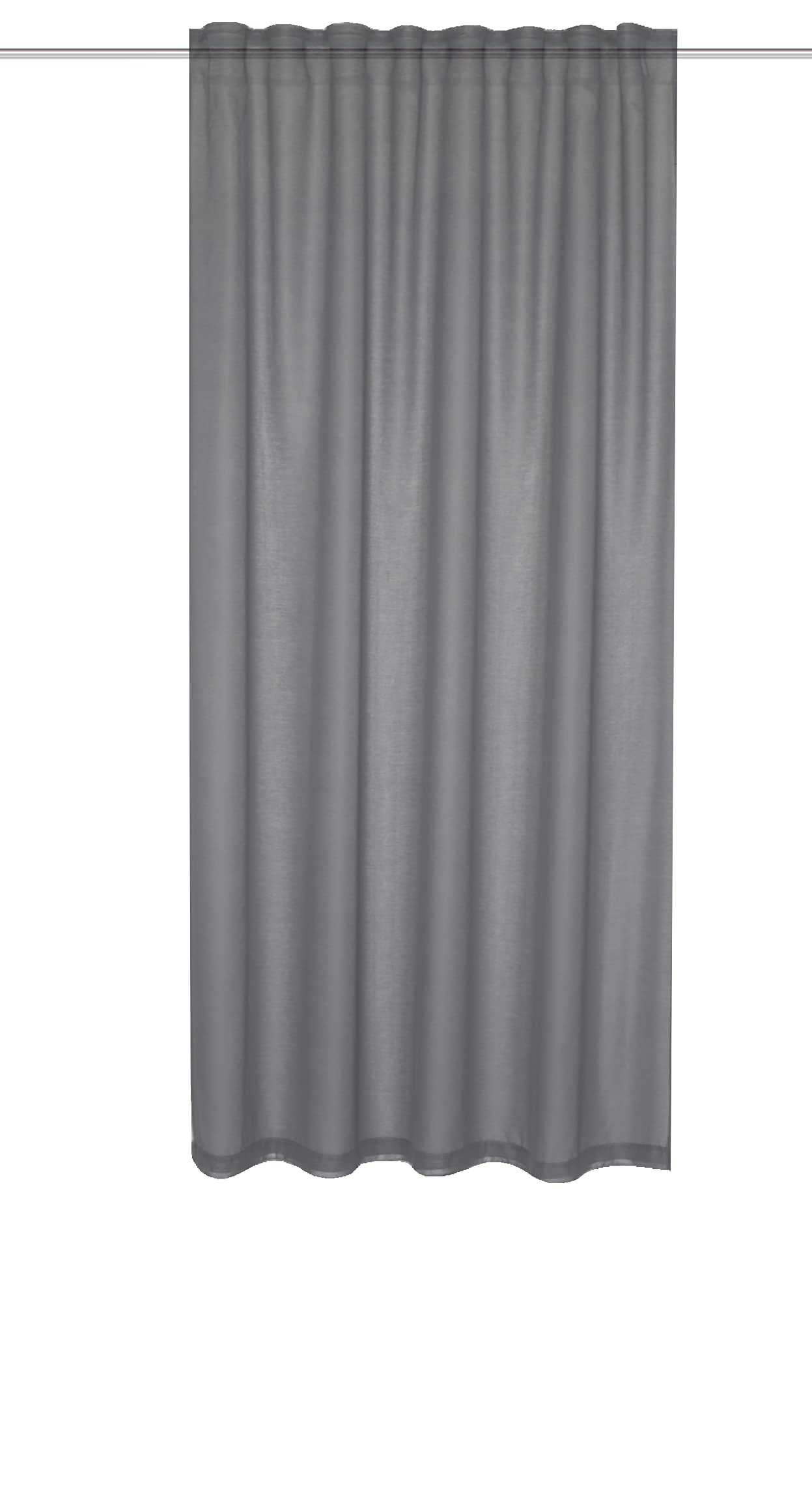 HOMEbasics085313 Dolly Combination Band Curtain Transparent with Combination Band Simple and Beautiful Grey 175 x 140 cm