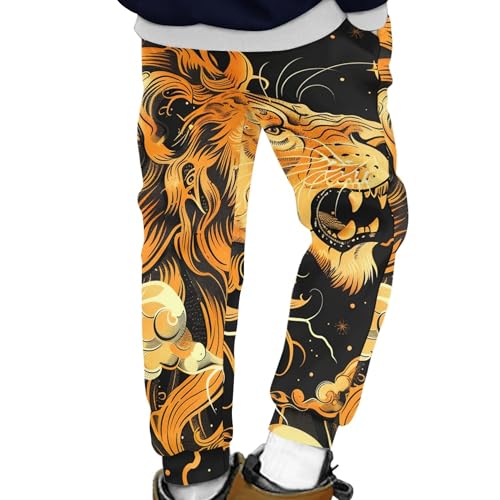 Sweatpants for Boys Fall Elastic Waist Baggy Pants with Pockets Casual Bundle Foot Spring Jogger Trousers4