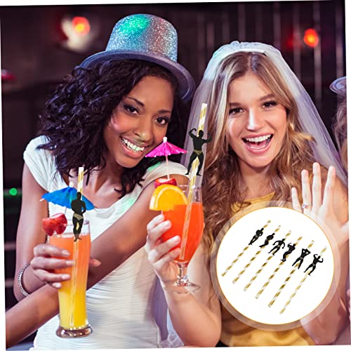 Outanaya 24pcs pitillos desechables dorados para fiestas miniatura 5